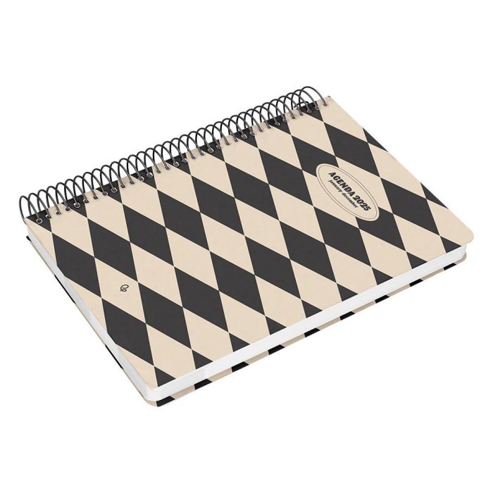 Agenda Espiral Liderpapel Classic A6 2025 Semana Vista Color Blanco Y Negro 1 Papel 70 gr 5