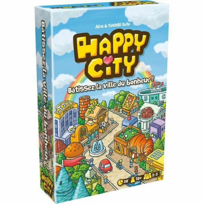 Asmodee Ciudad Feliz Juego de Mesa para 2-5 Jugadores a partir de 10 Años Construye tu Ciudad Carta por Carta
