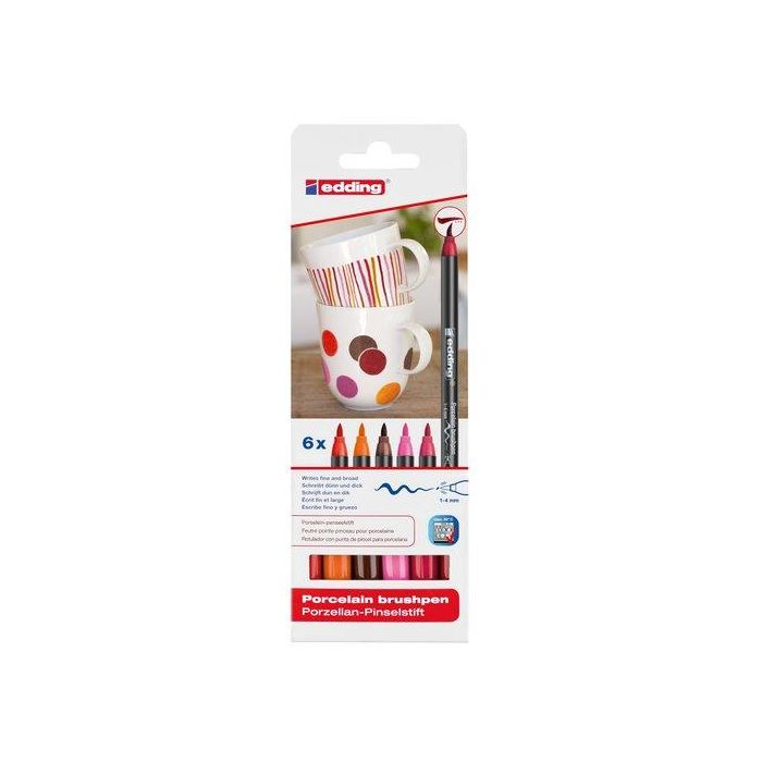 Rotul.Edding 4200 Porcelana. Col.Calidos. Est. De 6
