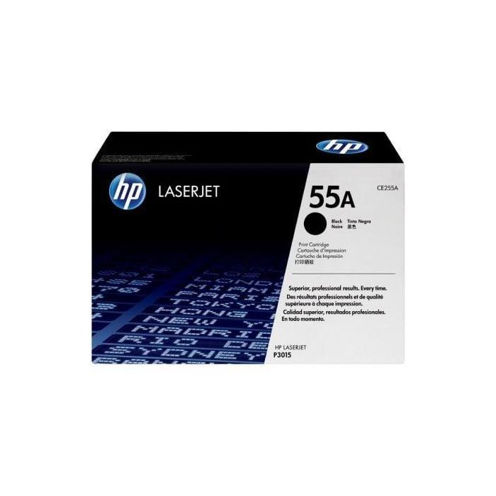 HP CE255A Tóner Original Negro 55A. Alto rendimiento de 6000 páginas para impresoras LaserJet Pro M521dw y M521dn