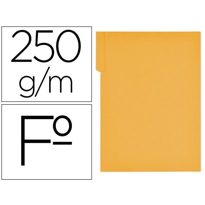 Gio Subcarpeta Con Pestaña Lateral Derecha Folio Cartulina 250 gr Amarillo Intenso -50U-