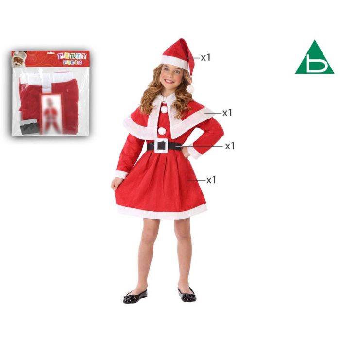 Disfraz para Niños Rojo Mamá Noel Navidad Niña 1