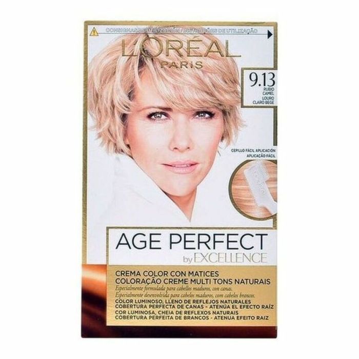 Tinte Permanente Antiedad Excellence Age Perfect L'Oreal Make Up Excellence Age Perfect Nº 9.0-rubio muy claro Nº 8.0-rubio clar