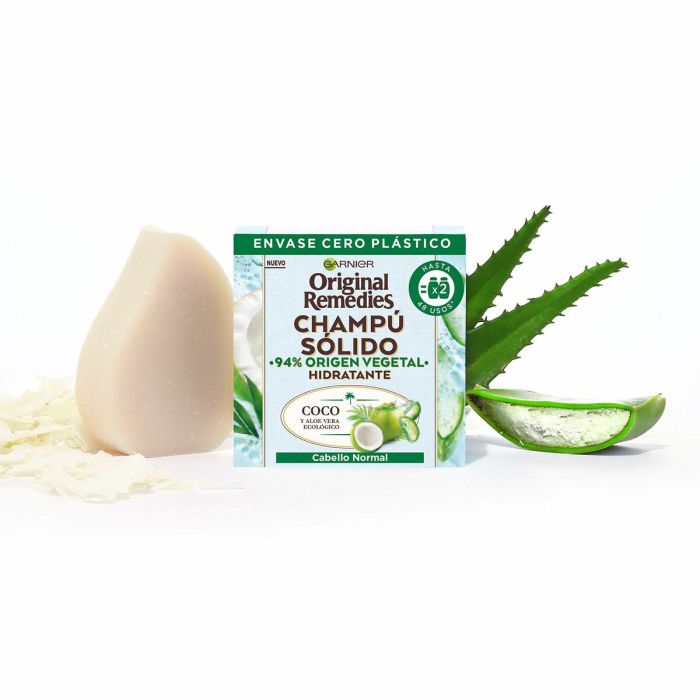 Champú Sólido Garnier Original Remedies Hidratante Coco Aloe Vera 60 g 3