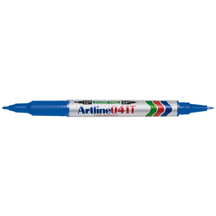 Rotulador Artline Marcador Permanente Ek-041T Azul Doble Punta 0.4 Y 1.0 mm 12 unidades 2