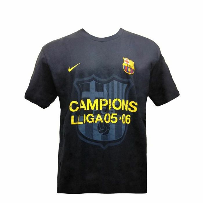 Camiseta de Fútbol de Manga Corta Hombre F.C. Barcelona Campions Lliga 05-06 Azul oscuro