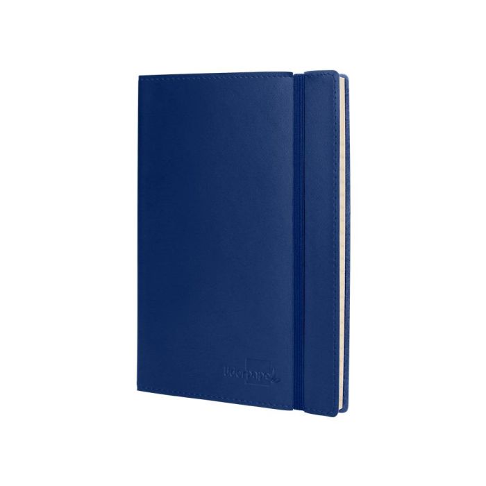 Libreta Liderpapel Simil Piel A5 120 Hojas 70 gr-M2 Cuadro 4 mm Sin Margen Azul 3