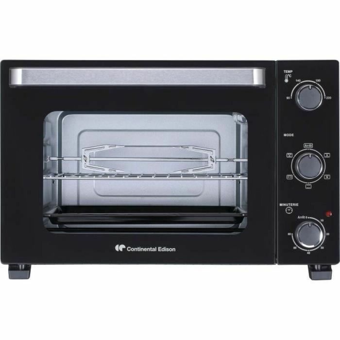 CONTINENTAL EDISON CEMF35B4 - Mini horno eléctrico 35L negro - 1500W - Asador, Circulación natural