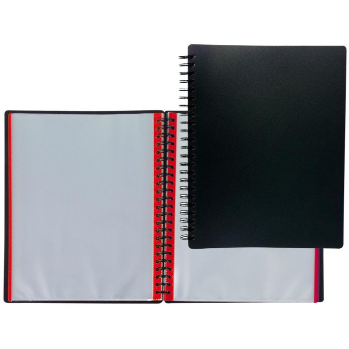 Carpeta Liderpapel Din A4 Con 20 Fundas Intercambiables Bordes De Colores Color Negro 1