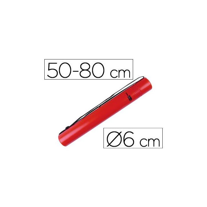 Portaplanos Plastico Liderpapel Diametro 6 cm Extensible Hasta 80 Rojo