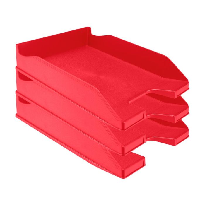 Bandeja Sobremesa Plastico Q-Connect Rojo Opaco 240x70X340 mm 6 unidades 5