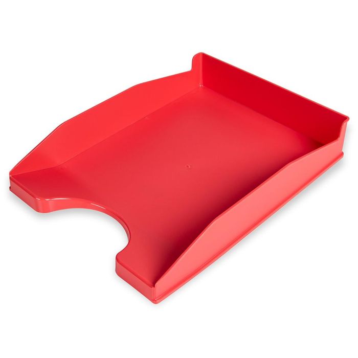 Bandeja Sobremesa Plastico Q-Connect Rojo Opaco 240x70X340 mm 6 unidades