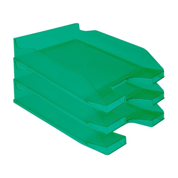 Bandeja Sobremesa Plastico Q-Connect Verde Transparente 240x70X340 mm 6 unidades 5