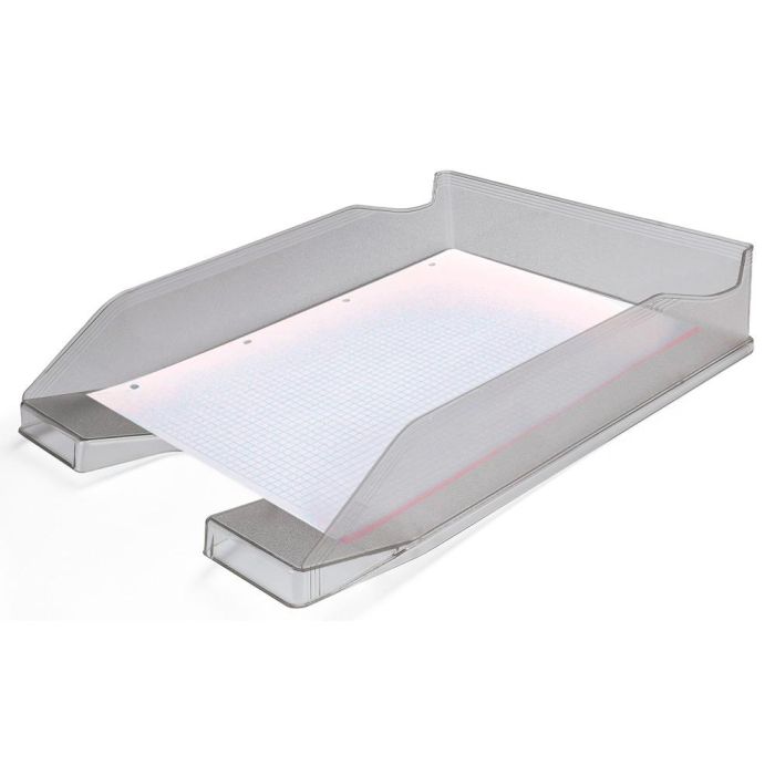 Bandeja Sobremesa Plastico Q-Connect Gris Oscuro Transparente 240x70X340 mm 6 unidades 2