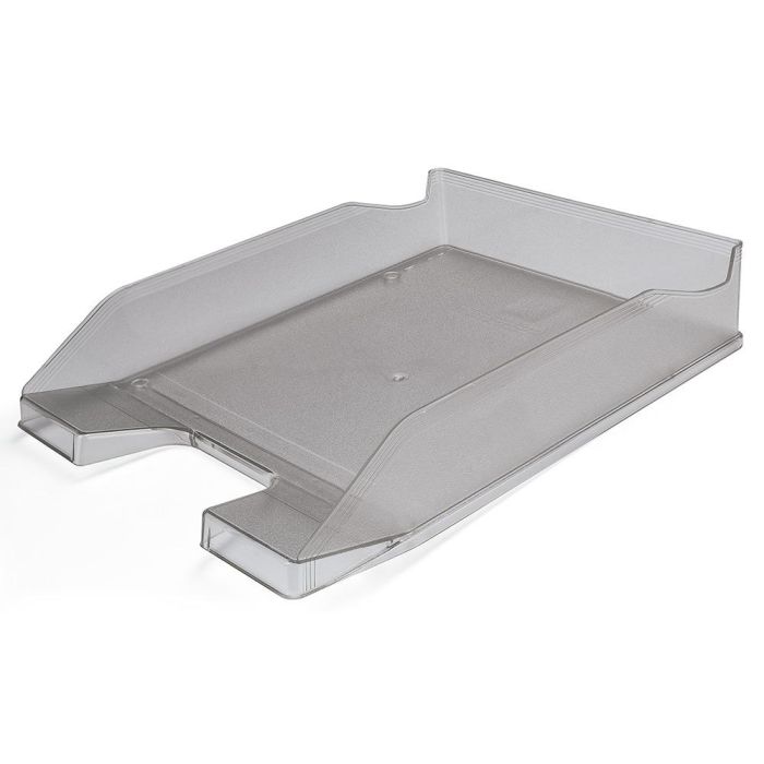 Bandeja Sobremesa Plastico Q-Connect Gris Oscuro Transparente 240x70X340 mm 6 unidades