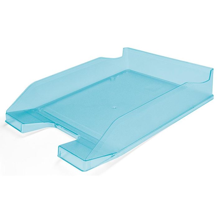 Bandeja Sobremesa Plastico Q-Connect Turquesa Transparente 240x70X340 mm 6 unidades 2