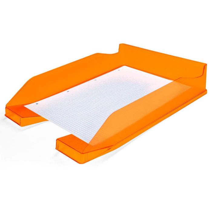 Bandeja Sobremesa Plastico Q-Connect Naranja Transparente240x70X340 mm 6 unidades 3