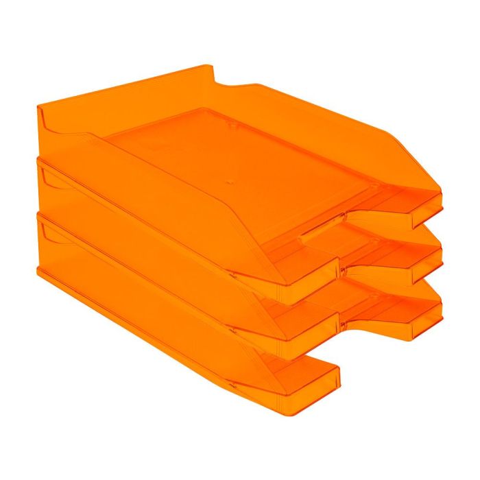 Bandeja Sobremesa Plastico Q-Connect Naranja Transparente240x70X340 mm 6 unidades 5