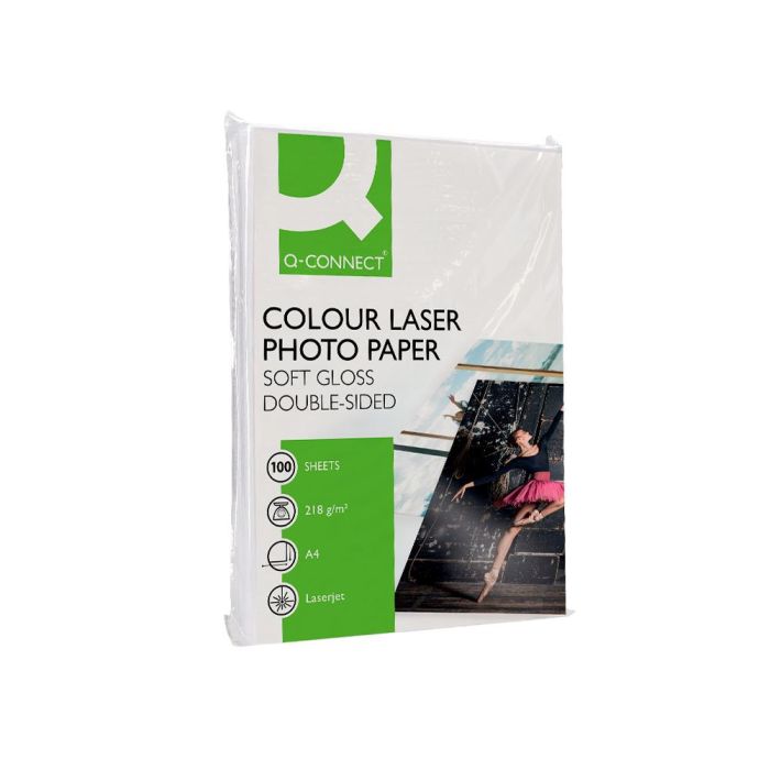 Papel Q-Connect Foto Glossy Din A4 Para Fotocopiadoras E Impresoras Laser Paquete De 100 Hojas De 218 gr 2