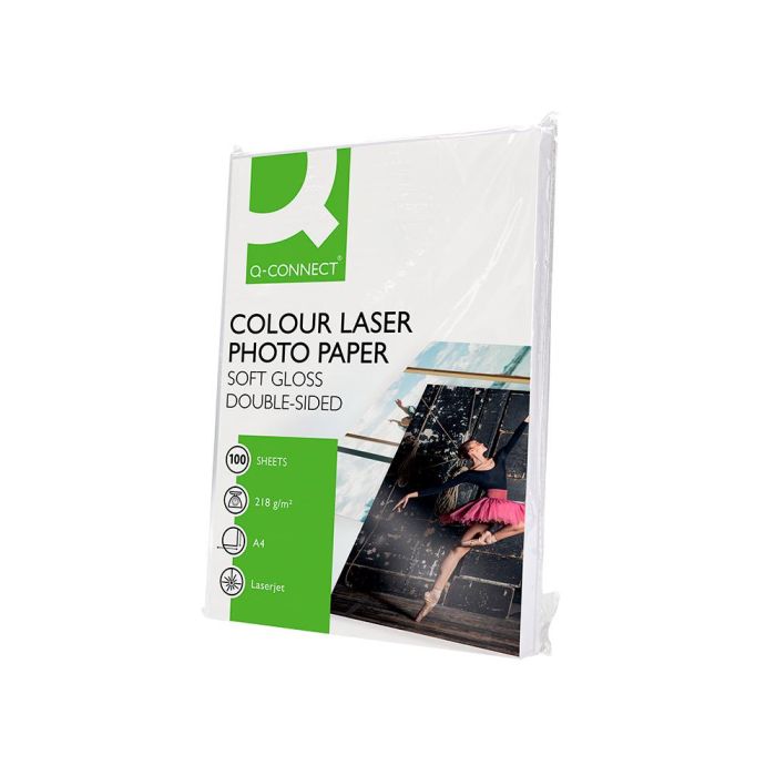 Papel Q-Connect Foto Glossy Din A4 Para Fotocopiadoras E Impresoras Laser Paquete De 100 Hojas De 218 gr 3