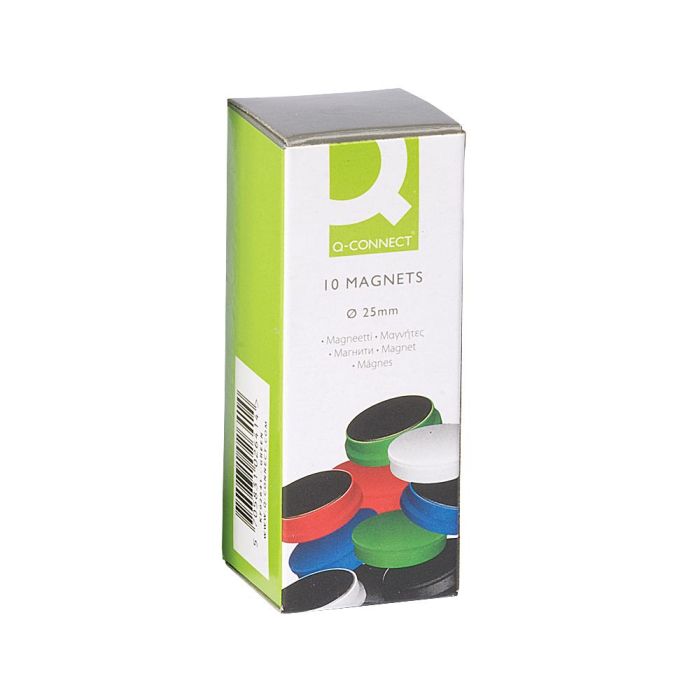 Iman Para Sujecion Q-Connect Ideal Para Pizarras Magneticas20 mm Colores Surtidos Caja De 10 Unidades 1