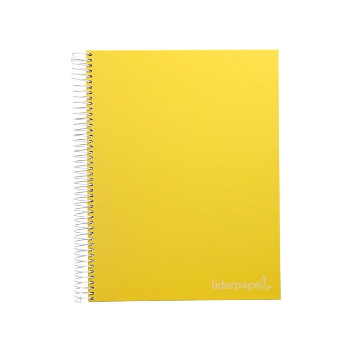 Cuaderno Espiral Liderpapel A4 Micro Jolly Tapa Forrada 140H 75 gr Cuadro 5 mm 5 Bandas4 Taladros Color Amarillo 1