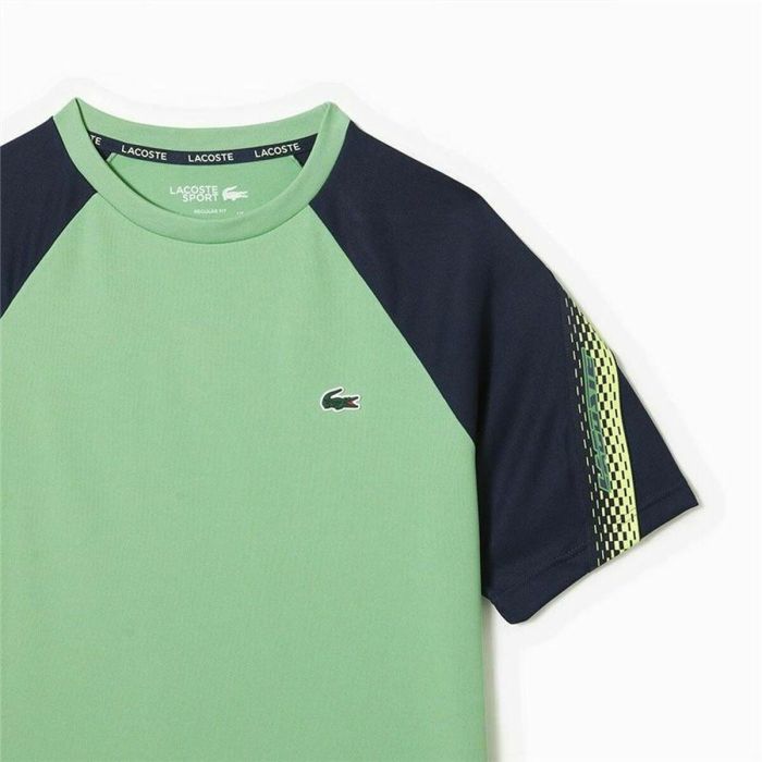 Camiseta de Manga Corta Hombre Lacoste Sport Regular Fit Color-Block Verde oscuro 1