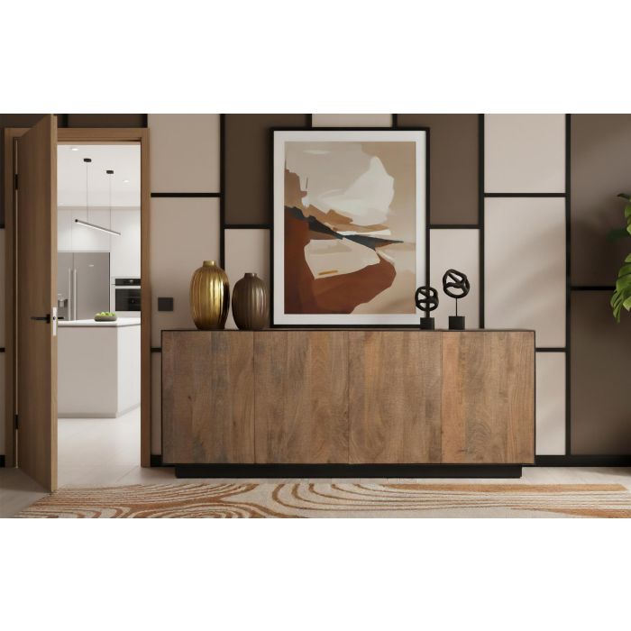Giner y Colomer Aparador 4 Puertas Madera de Mango 200 cm Natural 5