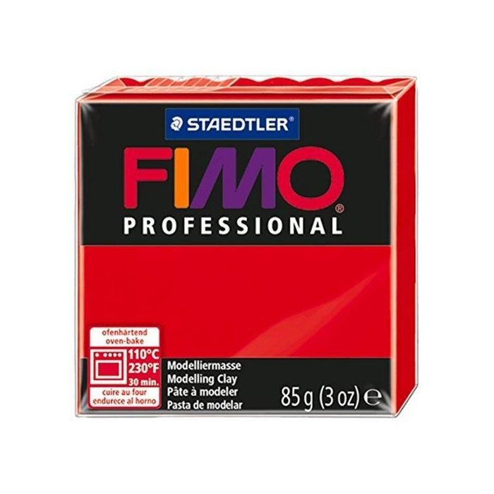 Pasta Modelar Fimo Professional Rojo Solido 85 Gr. 4 unidades