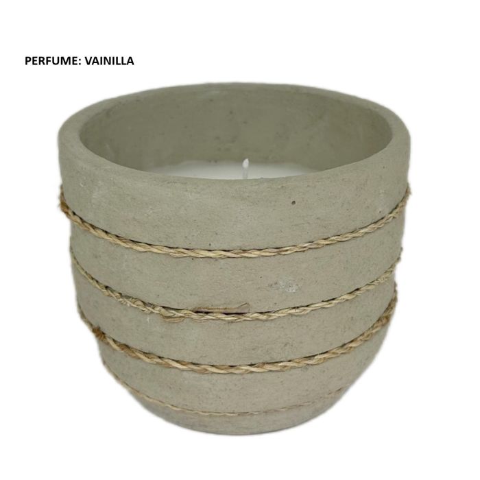 Vela Cottage DKD Home Decor Gris 12 x 10 x 12 cm (6 Unidades) 3