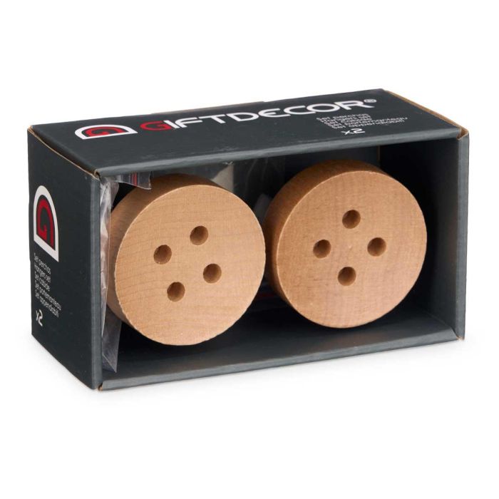 Set 2 Perchas de Madera Natural Giftdecor 6.5x6x6.5 cm (6 Unidades) 2 Set 2 Perchas de Madera Natural Giftdecor 6.5x6x6.5 cm (6 Unidades) 2