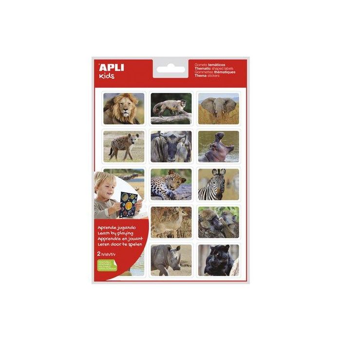 Gomets Apli Tematicos Bolsa 2H Removibles Animales Sabana 30 Uds. (18734) (Set de 5)