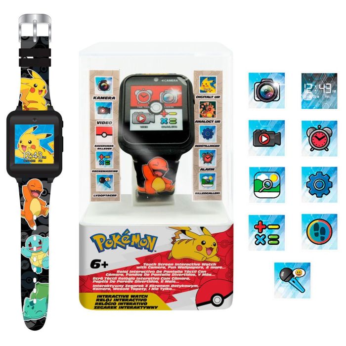 Kids Euroswan Reloj inteligente interactivo Pokémon con calendario, alarma, cronómetro, fotos, videos, MP3, luces y sonidos - Edad 6+ 4 Kids Euroswan Reloj inteligente interactivo Pokémon con calendario, alarma, cronómetro, fotos, videos, MP3, luces y sonidos - Edad 6+ 4