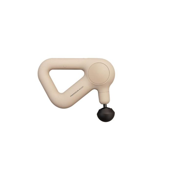 THERABODY Theragun Relief - Dispositivo de masaje percusivo, alivio rápido de dolores y tensiones, 3 cabezales especializados, color beige, TG0003969-3A50 1
