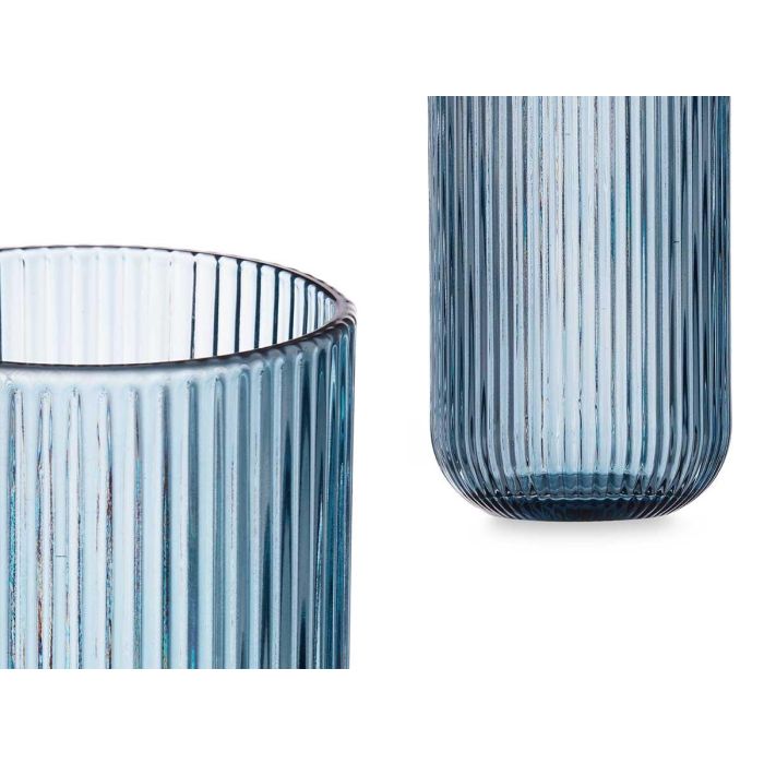 Vaso Alto Azul Oscuro Rayas 430Ml Vivalto 7X12CM (24 Unidades) 3 Vaso Alto Azul Oscuro Rayas 430Ml Vivalto 7X12CM (24 Unidades) 3