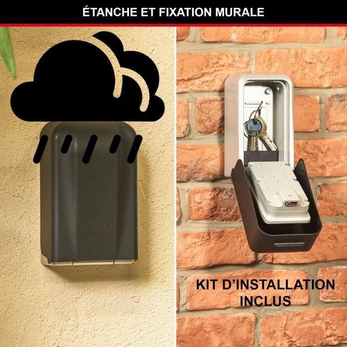 Master Lock Caja fuerte de llaves segura XL - Certificada CNPP, Combinación Programable, Construcción Zinc, Resistencia Intemperie, Ideal Airbnb - Gris/Negro 3