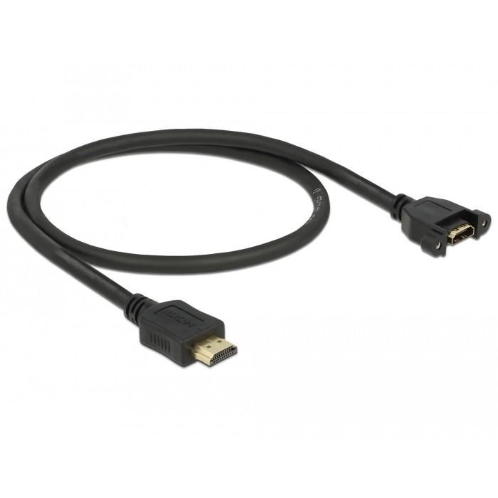 DELOCK Kabel HDMI-A Stecker > HDMI-A Buchse zum Einbau 4K 30Hz 0.5m 1