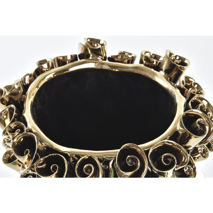 Jarrón DKD Home Decor Porcelana Dorado Moderno (18 x 18 x 23 cm) 2 Jarrón DKD Home Decor Porcelana Dorado Moderno (18 x 18 x 23 cm) 2