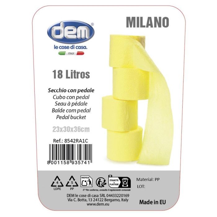 Cubo Con Pedal Milano 18L Colores (5 Unidades) 3 Cubo Con Pedal Milano 18L Colores (5 Unidades) 3