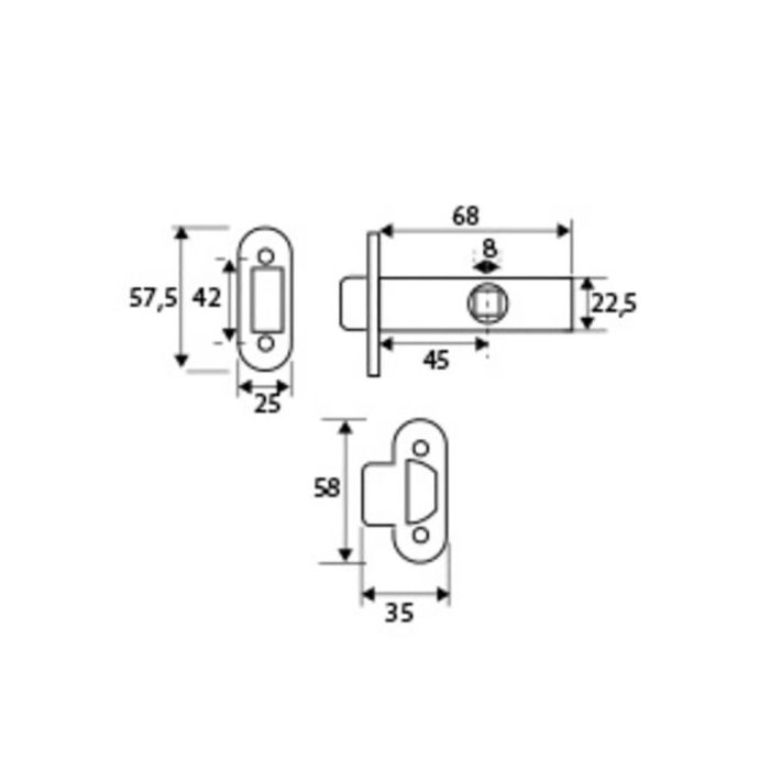 Blister picaporte tubular c/c pct03 45mm ltd edm 2