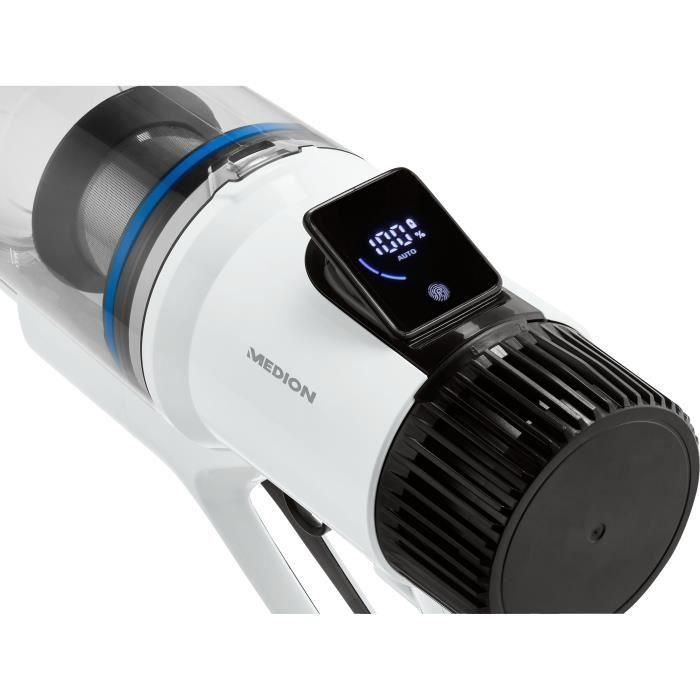 MEDION P400 W - Aspirador Escoba inalámbrico - Potencia de succión 26 kPa - Filtro HEPA - Accesorios integrados - 3 niveles de potencia 3 MEDION P400 W - Aspirador Escoba inalámbrico - Potencia de succión 26 kPa - Filtro HEPA - Accesorios integrados - 3 niveles de potencia 3