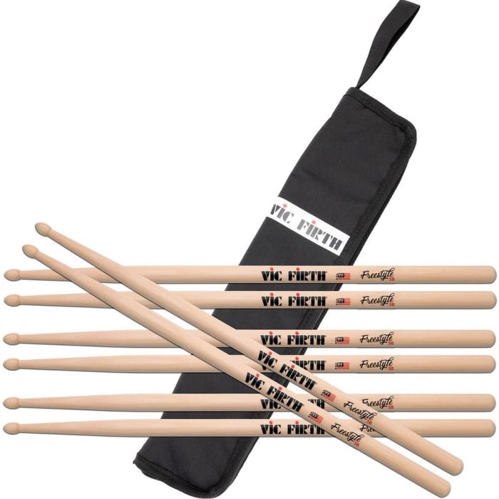 Baquetas Vic Firth Freestyle 5B + 1 Funda (Gratis) 1 Baquetas Vic Firth Freestyle 5B + 1 Funda (Gratis) 1