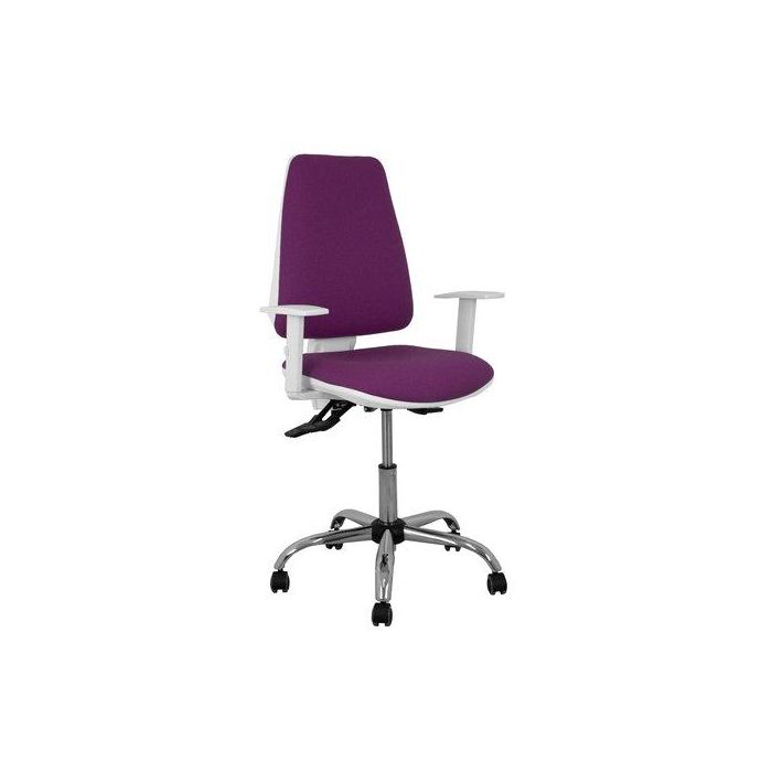 Silla Piqueras Y Crespo Elche Blanca Brazos Regulables Mecanismo Asincro Regulable En Altura Base Metalica Ruedas Parquet Asiento Y Respaldo Tapizado Bali Morado
