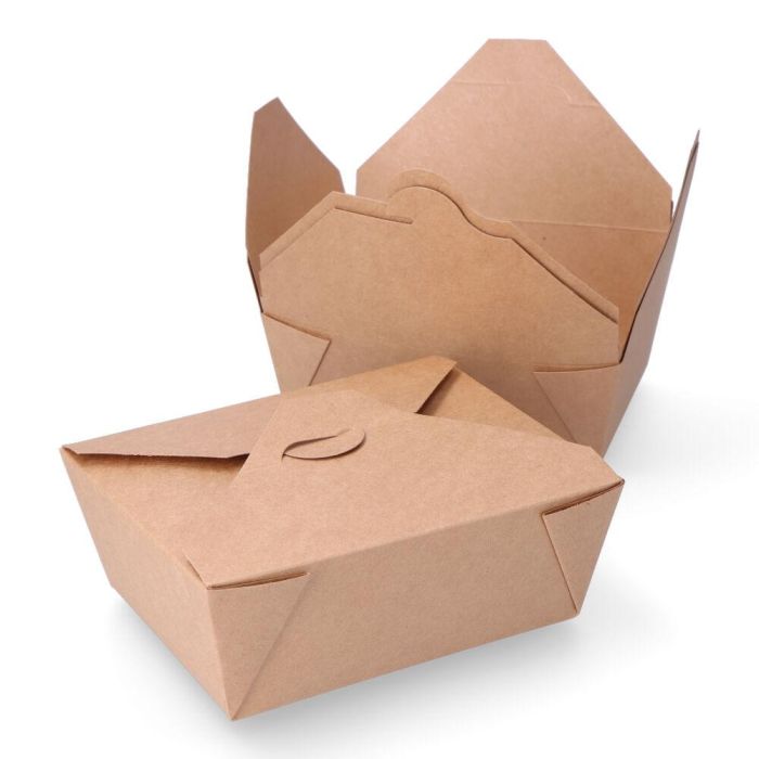 Caja de cartón biodegradable para comida 19,7x14x6,4cm (3 unid.) Caja de cartón biodegradable para comida 19,7x14x6,4cm (3 unid.)