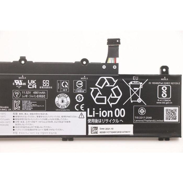Lenovo Battery for Lenovo E14 and E15 laptops, 57Wh capacity, 11.52V voltage, 3-cell design, lightweight at 229g. 2