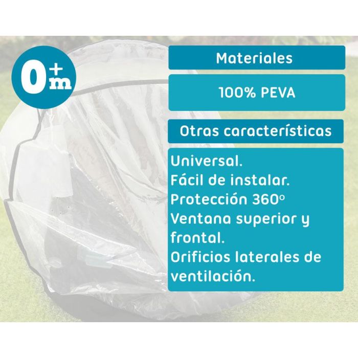 KioKids Protector de Lluvia y Viento Universal para Transportín de Bebé con Ventanas y Ventilación +0 meses Transparente 4 KioKids Protector de Lluvia y Viento Universal para Transportín de Bebé con Ventanas y Ventilación +0 meses Transparente 4