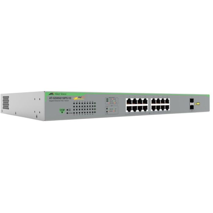 Allied Telesis AT-GS950/18PS-V2-50 Switch No Administrado Gigabit Ethernet 16 Puertos PoE, Montaje en Rack