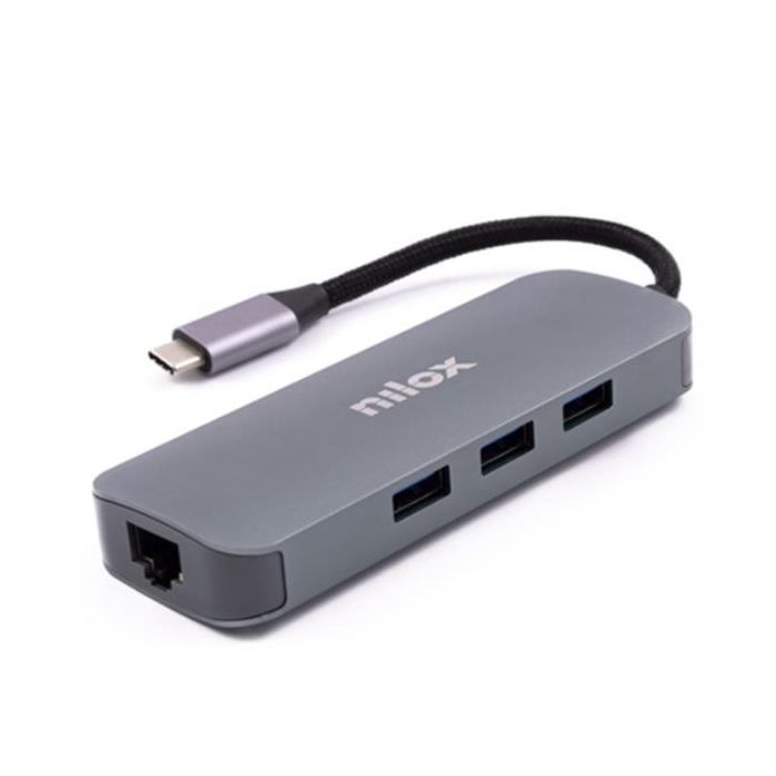 Nilox Dock Station Usb-C: 3Xusb 3.0, 2Xhdmi, Vga, Usb-C, Rj4