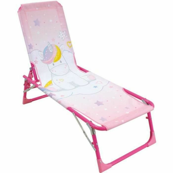 Tumbona de playa Fun House Unicorn Deckchair Sun Lounger 112 x 40 x 40 cm Infantil Plegable 1