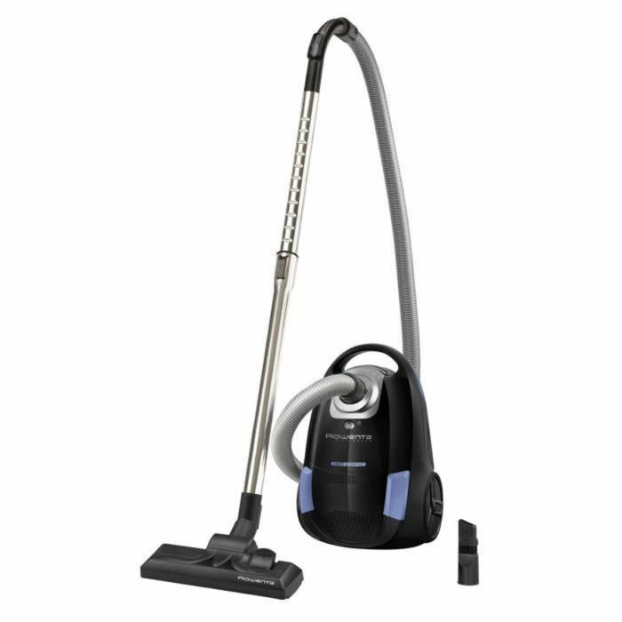 Rowenta yy5019fe aspiradora con bolsa, compacta, ligera, práctica, ideal para pequeñas superficies residenciales, espacio de la ciudad, negro/azul